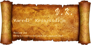 Varró Krisztián névjegykártya
