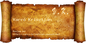 Varró Krisztián névjegykártya